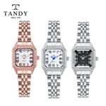 [TANDY] Women's Diamond Metal Wristwatch DIA-4042 – Real Diamond Accents, Classic Roman Indexes, Elegant & Timeless Design